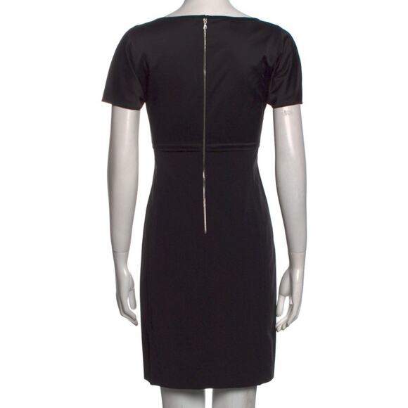 Narciso Rodriguez Black V-Neck Mini Sheath Dress Short Sleeves Size Small - Picture 3 of 8